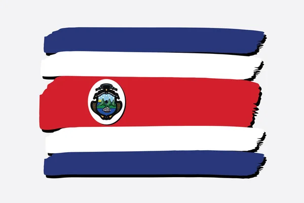Bandiera Costa Rica Con Linee Disegnate Mano Colorate Formato Vettoriale — Vettoriale Stock