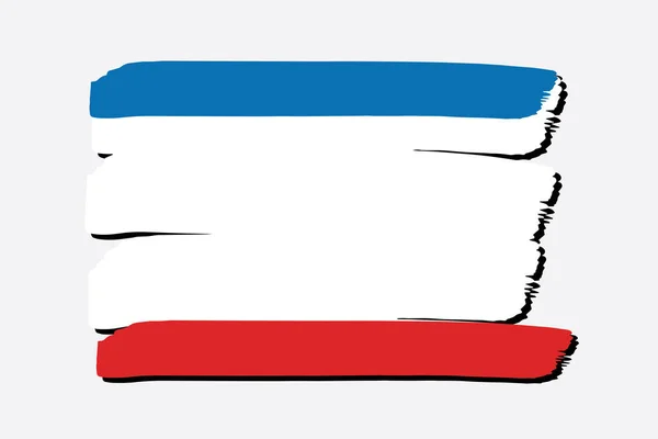 Bandera Crimea Con Líneas Dibujadas Mano Color Formato Vectorial — Archivo Imágenes Vectoriales