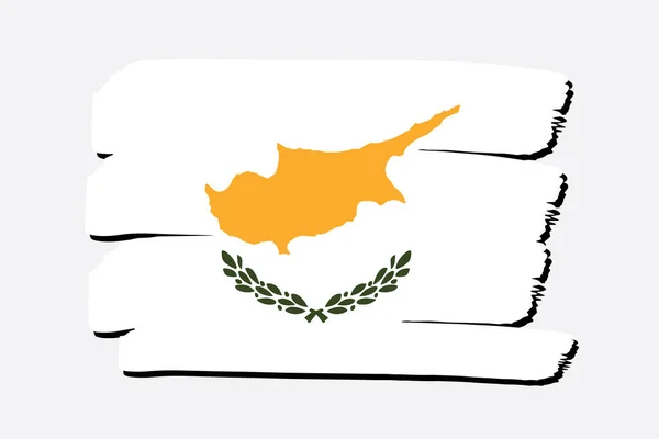 Chipre Bandeira Com Linhas Desenhadas Mão Coloridas Formato Vetorial — Vetor de Stock