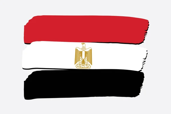 Egypte Vlag Met Gekleurde Hand Getrokken Lijnen Vector Formaat — Stockvector