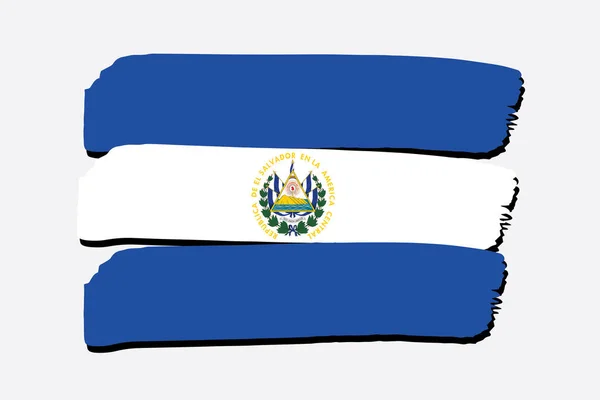 Bandeira Salvador Com Linhas Desenhadas Mão Coloridas Formato Vetorial — Vetor de Stock