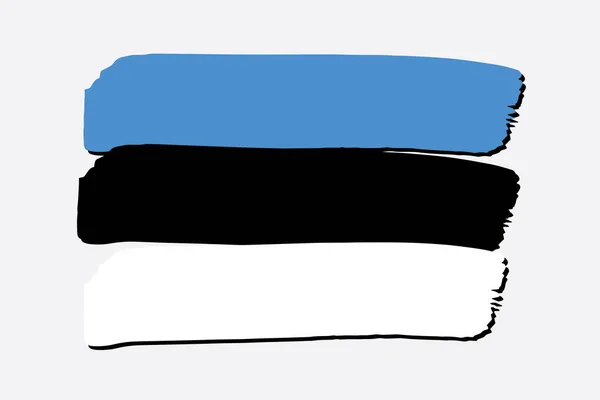 Estonská Vlajka Barevnými Ručně Kreslenými Čárami Vektorovém Formátu — Stockový vektor