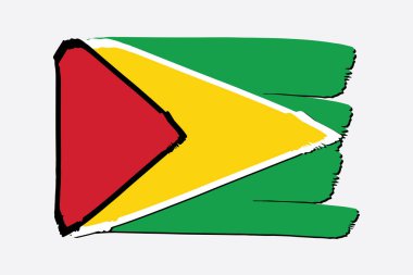 Guyana bayrak renkli el ile çizilmiş çizgiler Vektör formatında