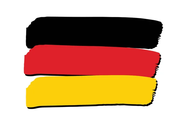 Bandera Alemania Con Líneas Dibujadas Mano Colores Formato Vectorial — Vector de stock