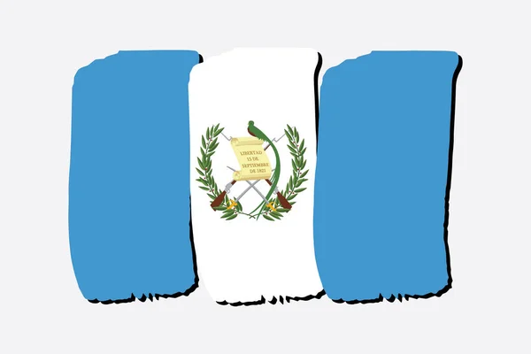 グアテマラの国旗と手描き線をベクトル形式で表示 — ストックベクタ