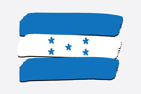 Honduras Bayrağı Renkli Ile Çizilmiş Çizgiler Vektör Formatında — Stok Vektör
