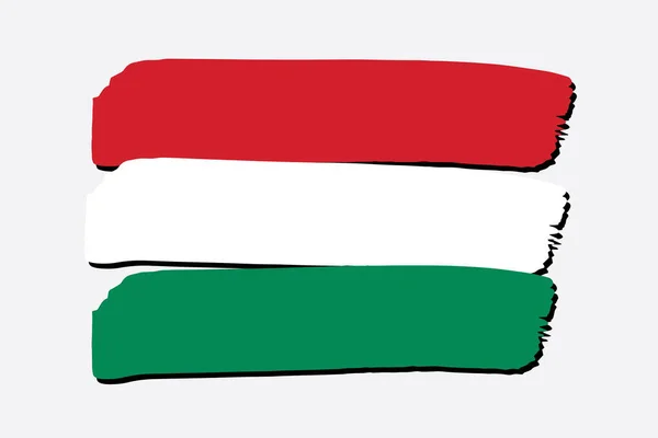 带彩色手绘矢量线的匈牙利国旗 — 图库矢量图片