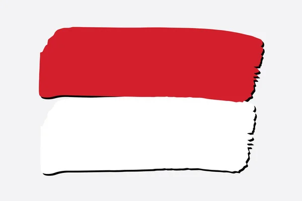 Endonezya Bayrağı Renkli Ile Çizilmiş Çizgiler Vektör Formatında — Stok Vektör