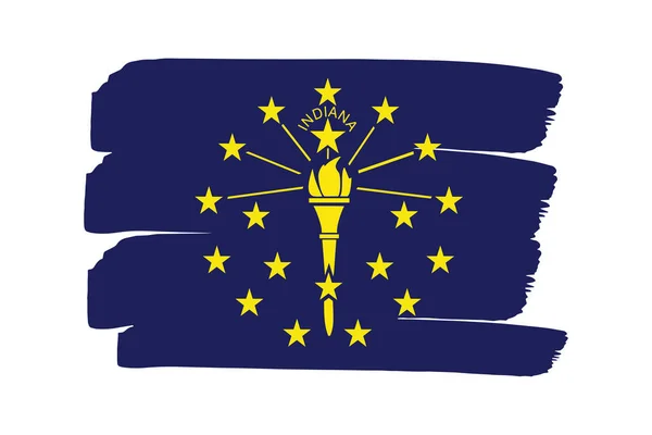 Indiana State Flag Met Gekleurde Hand Getrokken Lijnen Vector Formaat — Stockvector