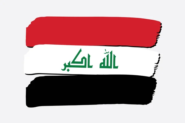 이라크 깃발에 색깔이 손으로 형식으로 그려진 — 스톡 벡터