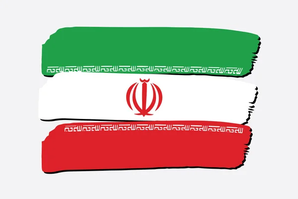 Iran Bandiera Con Linee Colorate Disegnate Mano Formato Vettoriale — Vettoriale Stock