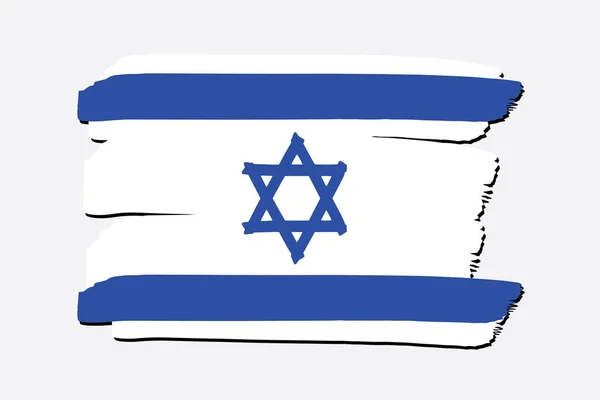 Bandera Israel Con Líneas Dibujadas Mano Colores Formato Vectorial — Archivo Imágenes Vectoriales