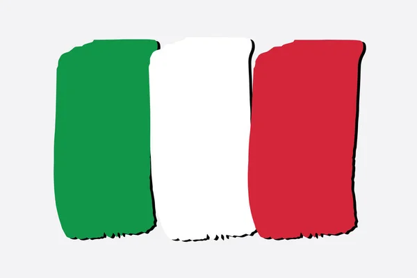 Флаг Италии Цветными Ручными Линиями Векторном Формате — стоковый вектор