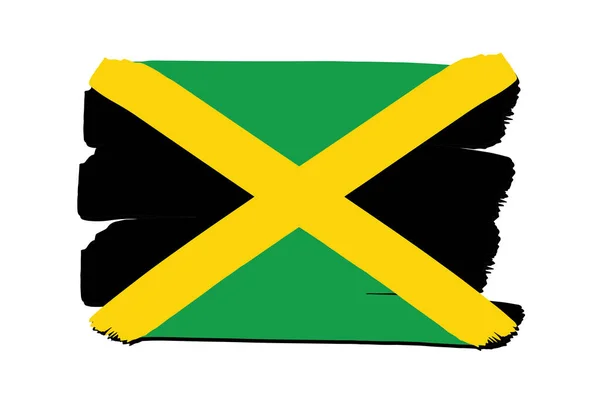 Jamaica Bandeira Com Linhas Desenhadas Mão Coloridas Formato Vetorial —  Vetores de Stock