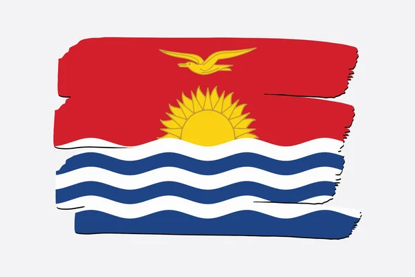 Kiribati Vlag Met Gekleurde Handgetekende Lijnen Vector Formaat — Stockvector
