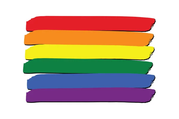Lgbt Flag Colored Hand Drawn Lines Vector Format Six Band — Vetor de Stock