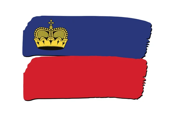 Флаг Лихтенштейна Цветными Ручными Линиями Векторном Формате — стоковый вектор