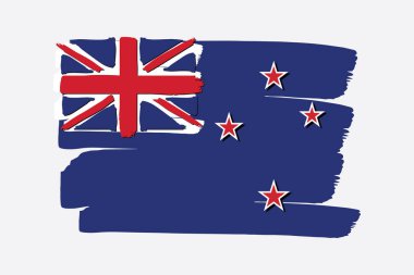 Vektör Biçiminde renkli el çizgileri olan Yeni Zelanda Bayrağı