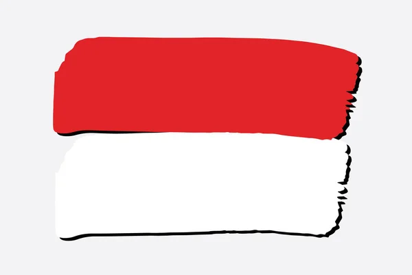 Bandera Mónaco Con Líneas Dibujadas Mano Colores Formato Vectorial — Archivo Imágenes Vectoriales