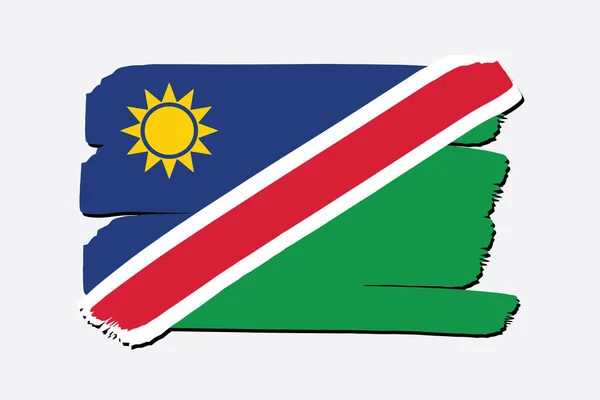 Namibia Bandera Con Líneas Dibujadas Mano Color Formato Vectorial — Archivo Imágenes Vectoriales