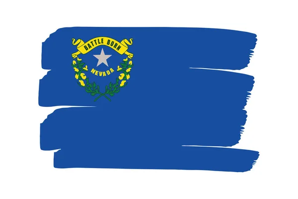 Флаг Штата Невада Цветными Ручными Линиями Векторном Формате — стоковый вектор