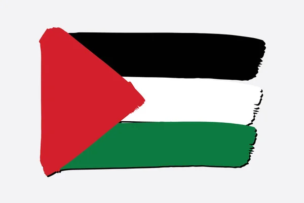 Flaga Palestyńska Kolorowymi Liniami Narysowanymi Ręcznie Formacie Wektorowym — Wektor stockowy