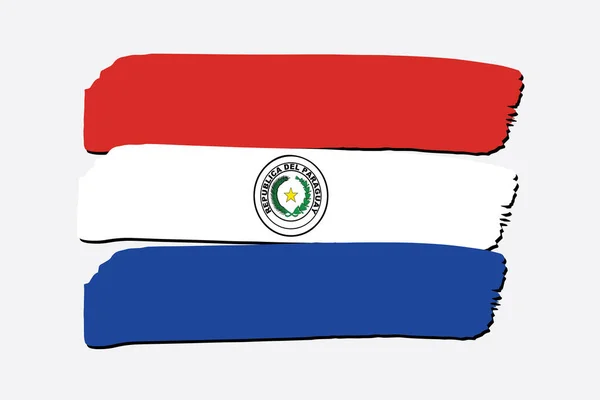 Příznak Paraguay Barevnými Ručně Kreslenými Čárami Vektorovém Formátu — Stockový vektor