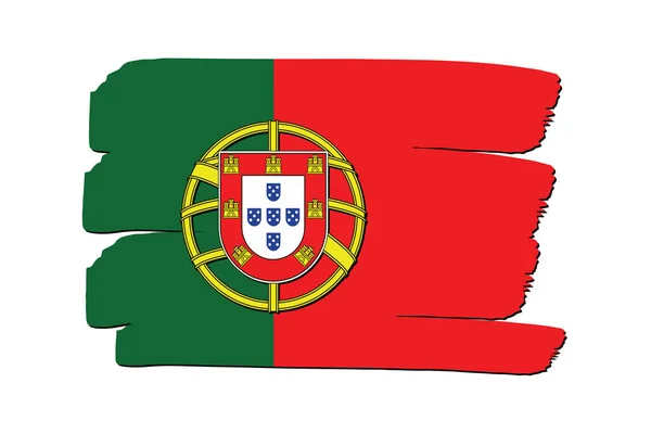 Πορτογαλία Σημαία Χρωματιστές Γραμμές Ζωγραφισμένες Στο Χέρι Μορφή Διάνυσμα — Διανυσματικό Αρχείο