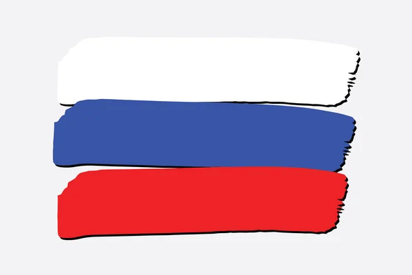 Russia Bandiera Con Linee Disegnate Mano Colorate Formato Vettoriale — Vettoriale Stock