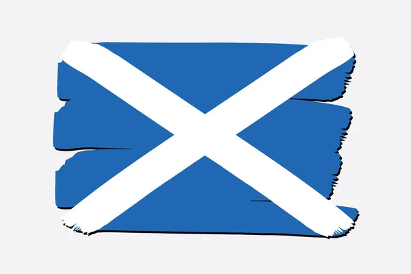 Schotland Vlag Met Gekleurde Handgetekende Lijnen Vector Formaat — Stockvector