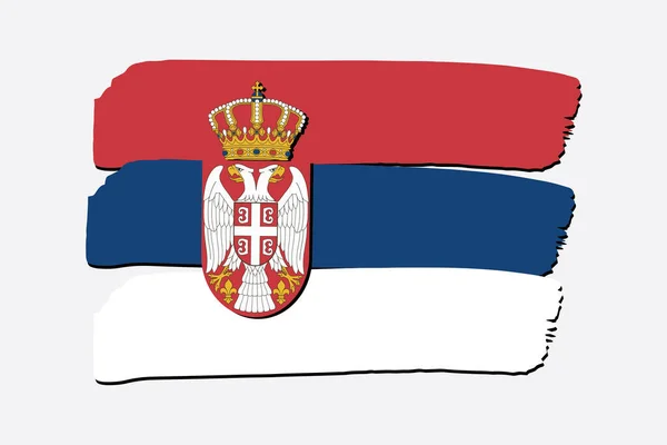 Прапор Сербії Кольоровими Ручними Лініями Vector Format — стоковий вектор
