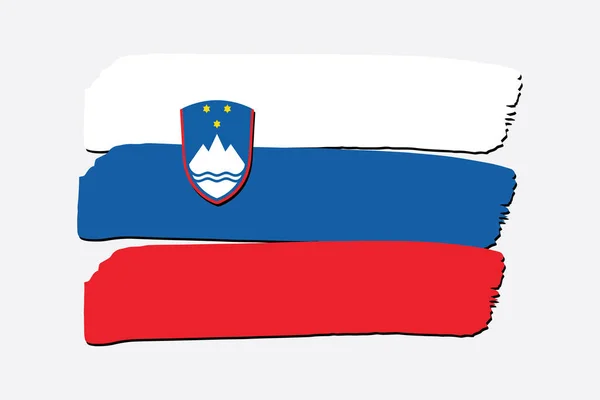 Slovenia Bandiera Con Linee Colorate Disegnate Mano Formato Vettoriale — Vettoriale Stock