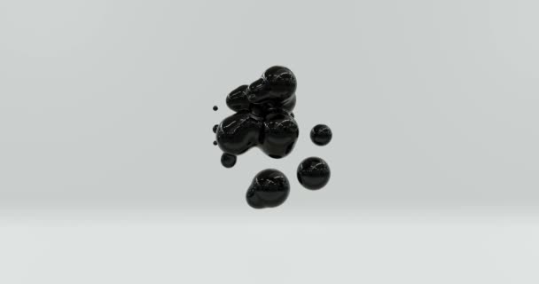 ブラック抽象ボール球の3Dレンダリング — ストック動画