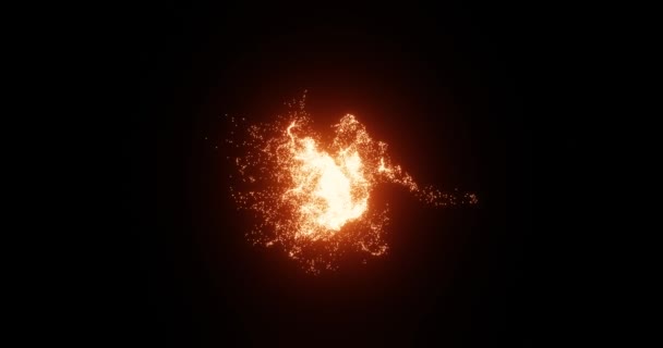 球体散发出炽热的能量 等离子体和火焰明亮发光 背景透明 有抽象环 — 图库视频影像