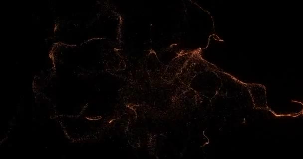 Ausstrahlung Mit Feuriger Energie Teilchen Plasma Und Flamme Hell Glühend — Stockvideo