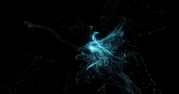 Cząsteczki Neonu Poruszają Się Chaotycznie Przezroczystym Tle Tło Logo Tekstu — Wideo stockowe