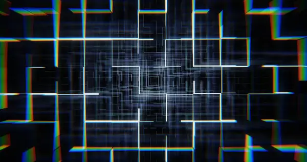 Background with digital grid moving in space, digital age concept, data code, decryption and encoding. 3d rendering