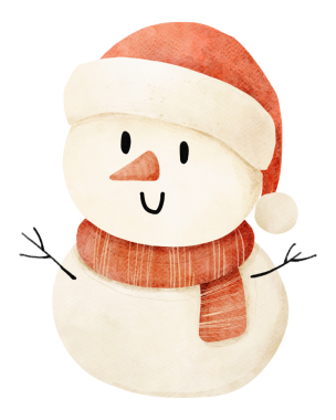 Bir kardan adamın suluboya çizimi