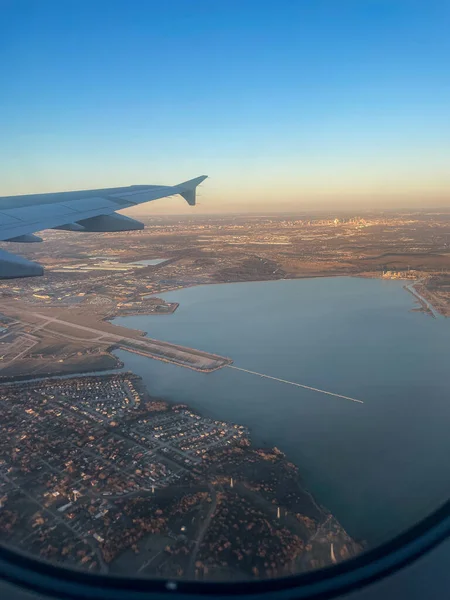 从飞机上看到的德克萨斯州林德尔湖 — 图库照片