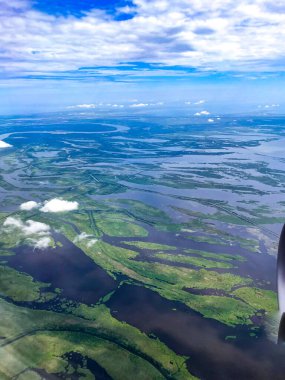 New Orleans hava manzaralı bataklık ve sulak alanlar