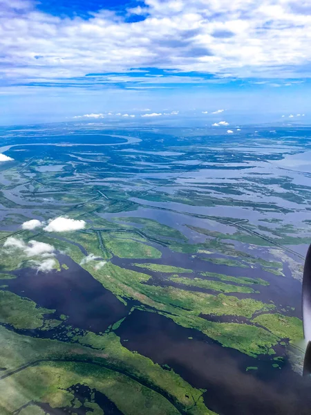 ニューオーリンズの湿地と湿地 空中風景 ロイヤリティフリーのストック画像