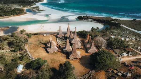 Vista Aérea Casa Tradicional Ratenggaro Sumba East Nusa Tenggara Indonesia —  Fotos de Stock