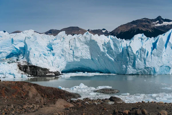 Panoramautsikt Över Den Gigantiska Perito Moreno Glaciären Dess Tunga Och — Stockfoto
