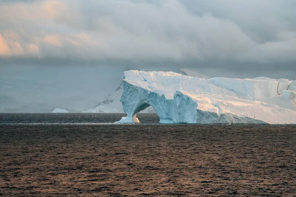 Iceberg Flottant Dans Péninsule Antarctique Antarctique Groenland Arctique Réchauffement Climatique — Photo