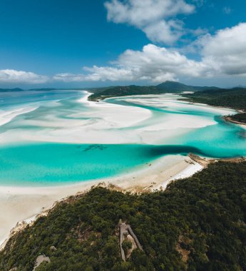 Whitehaven Sahili 'nin hava aracı görüntüsü Whitehaven Pazar günleri, Queensland, Avustralya. Fotoğraf Avustralya 'da çekildi