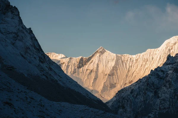 Κορυφή Του Όρους Annapurna Νότια Την Ανατολή Annapurna Base Camp — Φωτογραφία Αρχείου