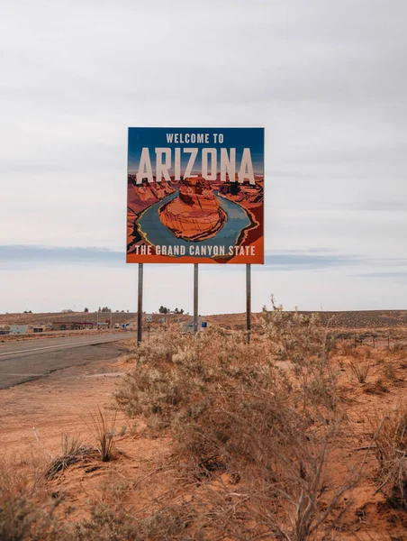 George Utah Usa April 2023 Welcome Arizona State Sign Situated — Stock Photo, Image