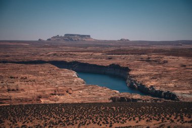 lake Powell ve Glen Kanyon Arizona Üstten Görünüm.