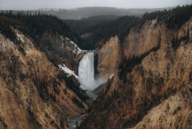 Yellowstone Yellowstone Milli Parkı, Wyoming, ABD'de düşüyor.