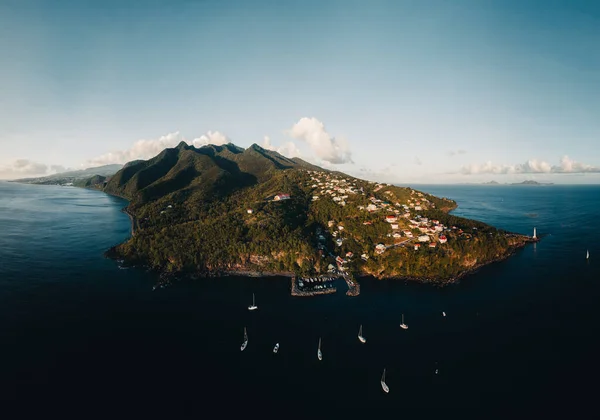 Panorama Aéreo Drones Del Faro Vieux Fort Punto Más Meridional — Foto de Stock